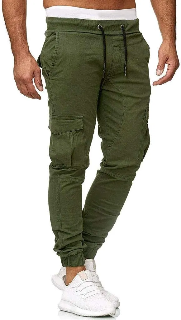 Mens Sweatpants Cargo Open Bottom Straight Leg Casual Loose Fit Baggy Athletic Jogger Pants with Pockets Men's Joggers