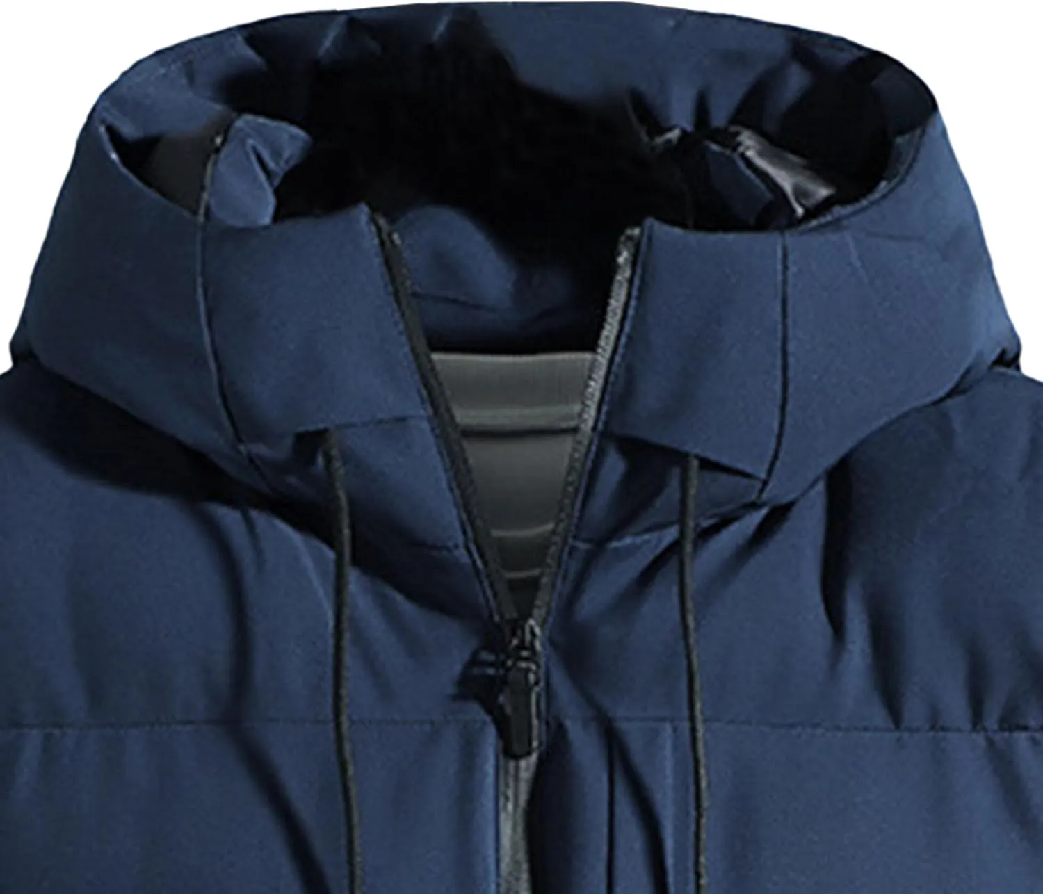 Mens Thicken Cotton Hooded Coat Big and Tall Winter Waterprpoof Puffer Windproof Hood Down Quilted Parka Jacket