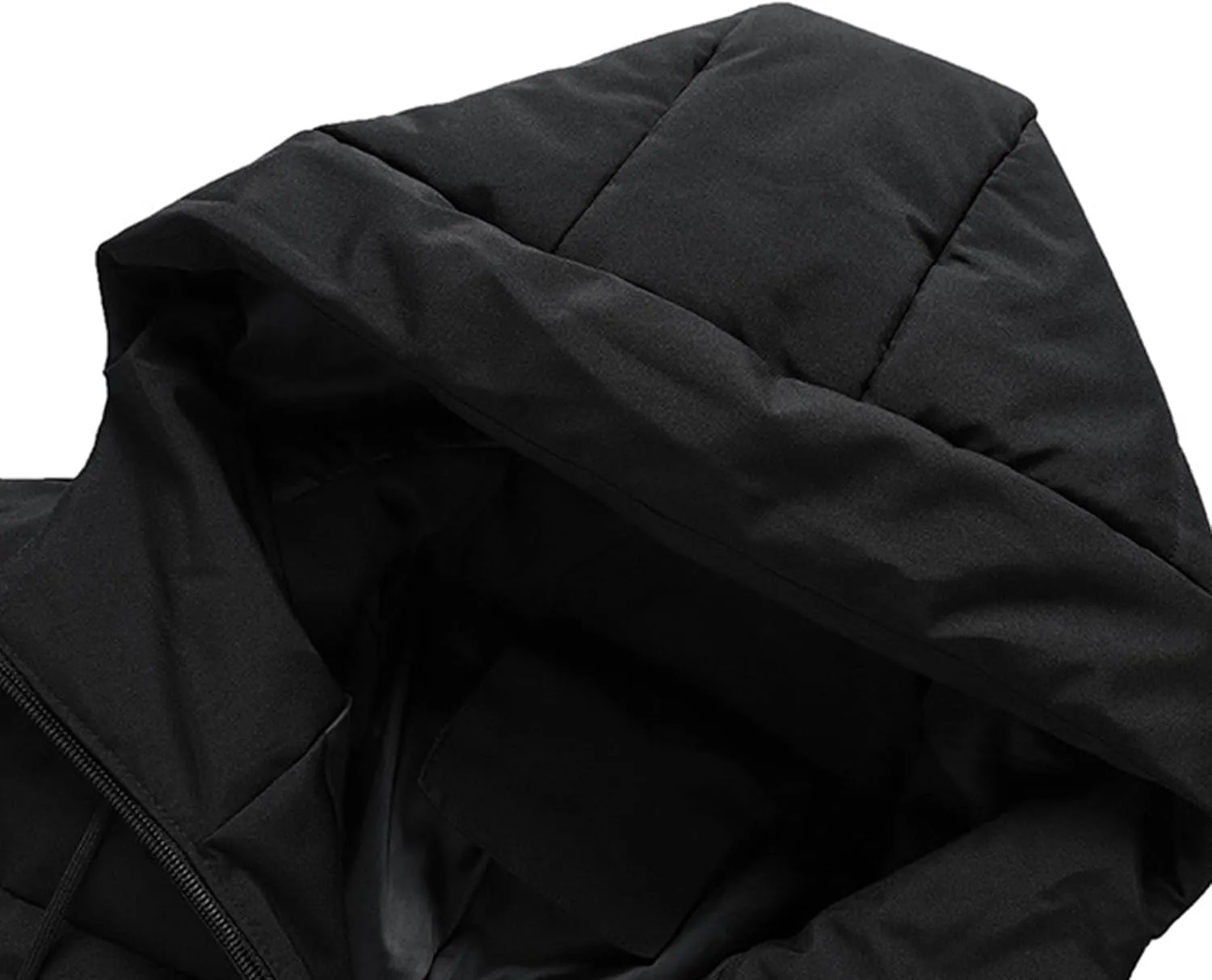 Mens Thicken Cotton Hooded Coat Big and Tall Winter Waterprpoof Puffer Windproof Hood Down Quilted Parka Jacket
