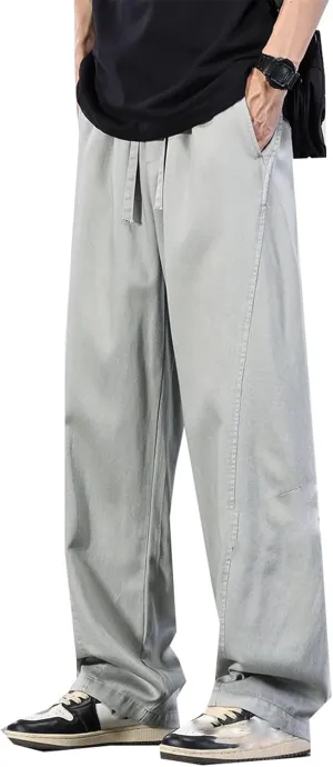 Men's Trouser Summer Straight Loose Retro Classic Pants for Men