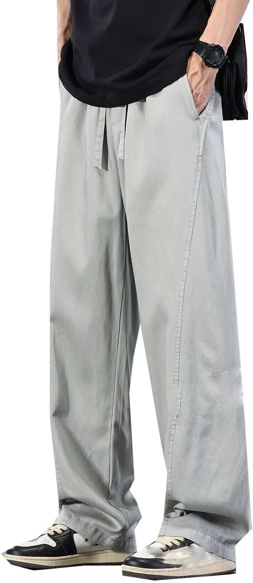 Men's Trouser Summer Straight Loose Retro Classic Pants for Men