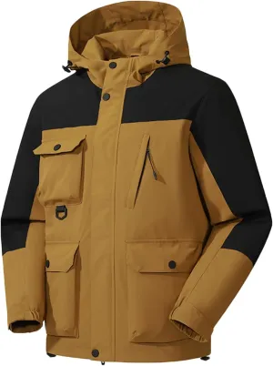 Mens Winter Coats Hooded Puffer Jackets Thicken Raincoat Waterproof Warm Windproof Rain Jacket Parkas Outdoor Outerwear