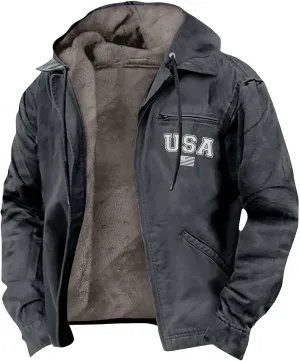 Men'S Winter Jacket Fleece Lined Sherpa Warm Jackets Casual Stylish Cargo Coats Jacket, S-8Xl