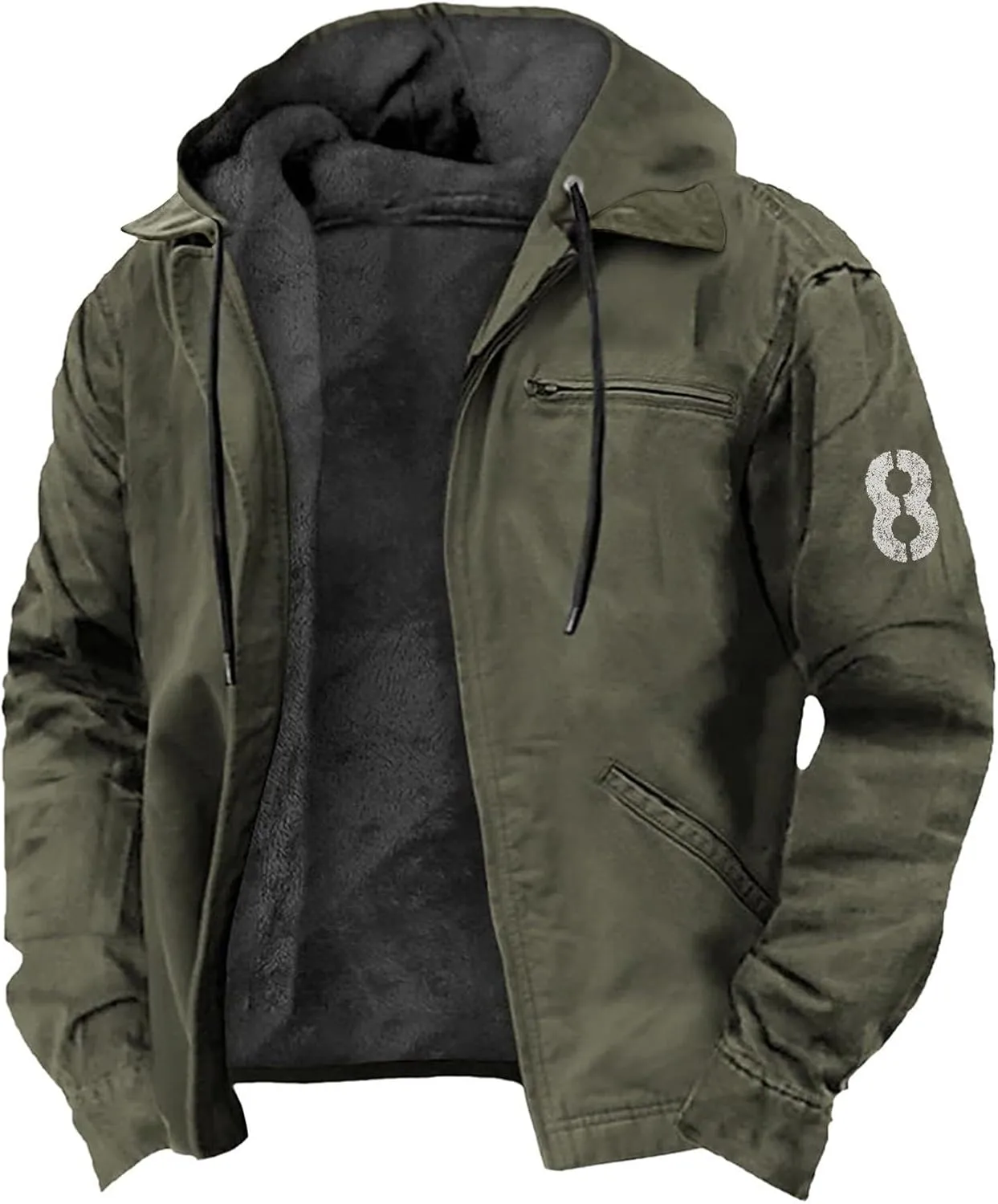 Men'S Winter Jacket Fleece Lined Sherpa Warm Jackets Casual Stylish Cargo Coats Jacket, S-8Xl
