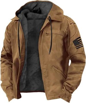 Men'S Winter Jacket Fleece Lined Sherpa Warm Jackets Casual Stylish Cargo Coats Jacket, S-8Xl