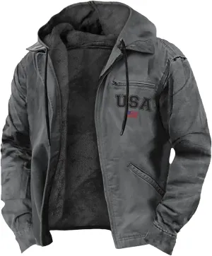 Men'S Winter Jacket Fleece Lined Sherpa Warm Jackets Casual Stylish Cargo Coats Jacket, S-8Xl