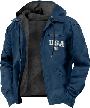 Men'S Winter Jacket Fleece Lined Sherpa Warm Jackets Casual Stylish Cargo Coats Jacket, S-8Xl