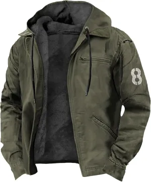 Men'S Winter Jacket Fleece Lined Sherpa Warm Jackets Casual Stylish Cargo Coats Jacket, S-8Xl