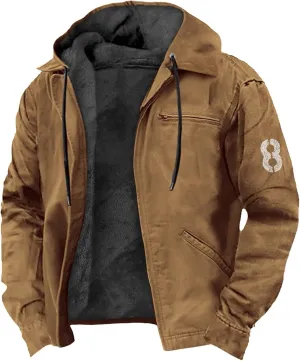 Men'S Winter Jacket Fleece Lined Sherpa Warm Jackets Casual Stylish Cargo Coats Jacket, S-8Xl