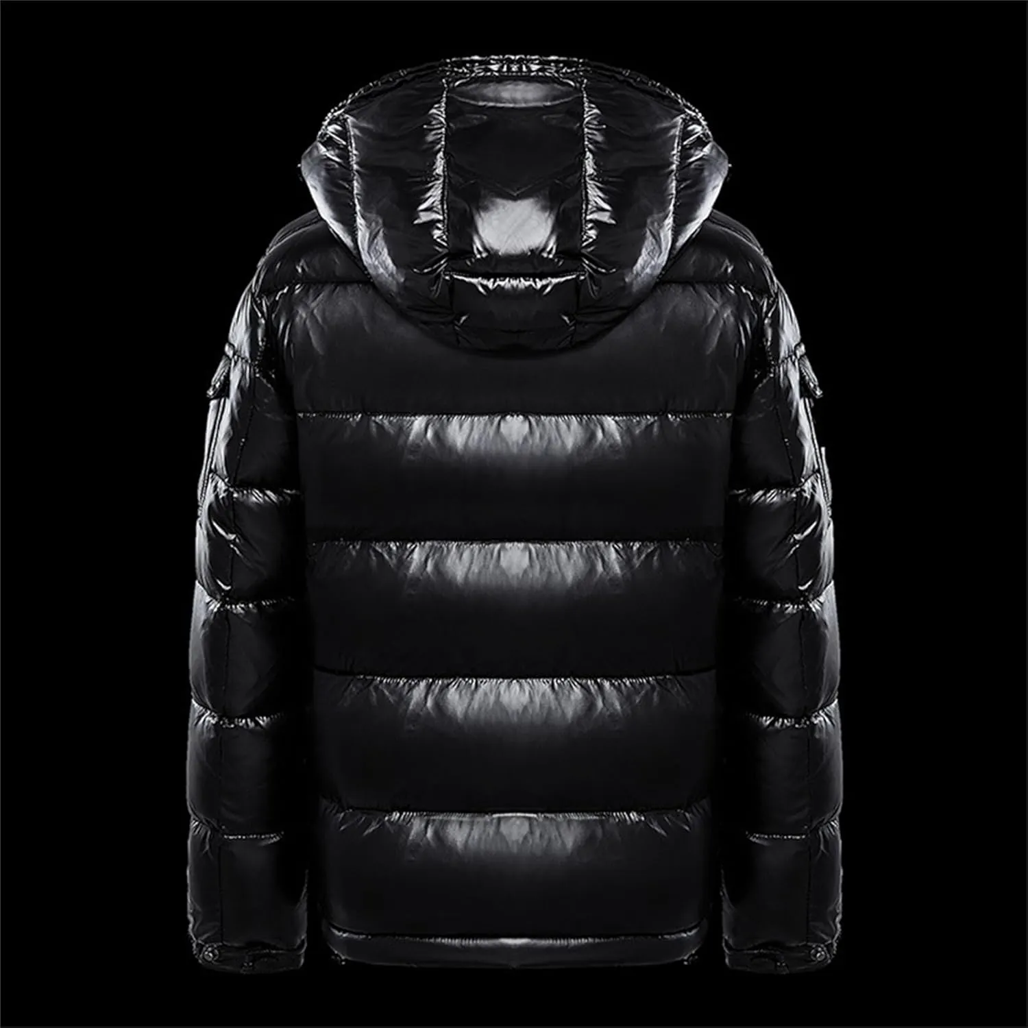 Men's Winter Shiny Puffer Jacket Waterproof Parka Outerwear Down Coat Full Zip Puffy with Hood Bomber Jackets