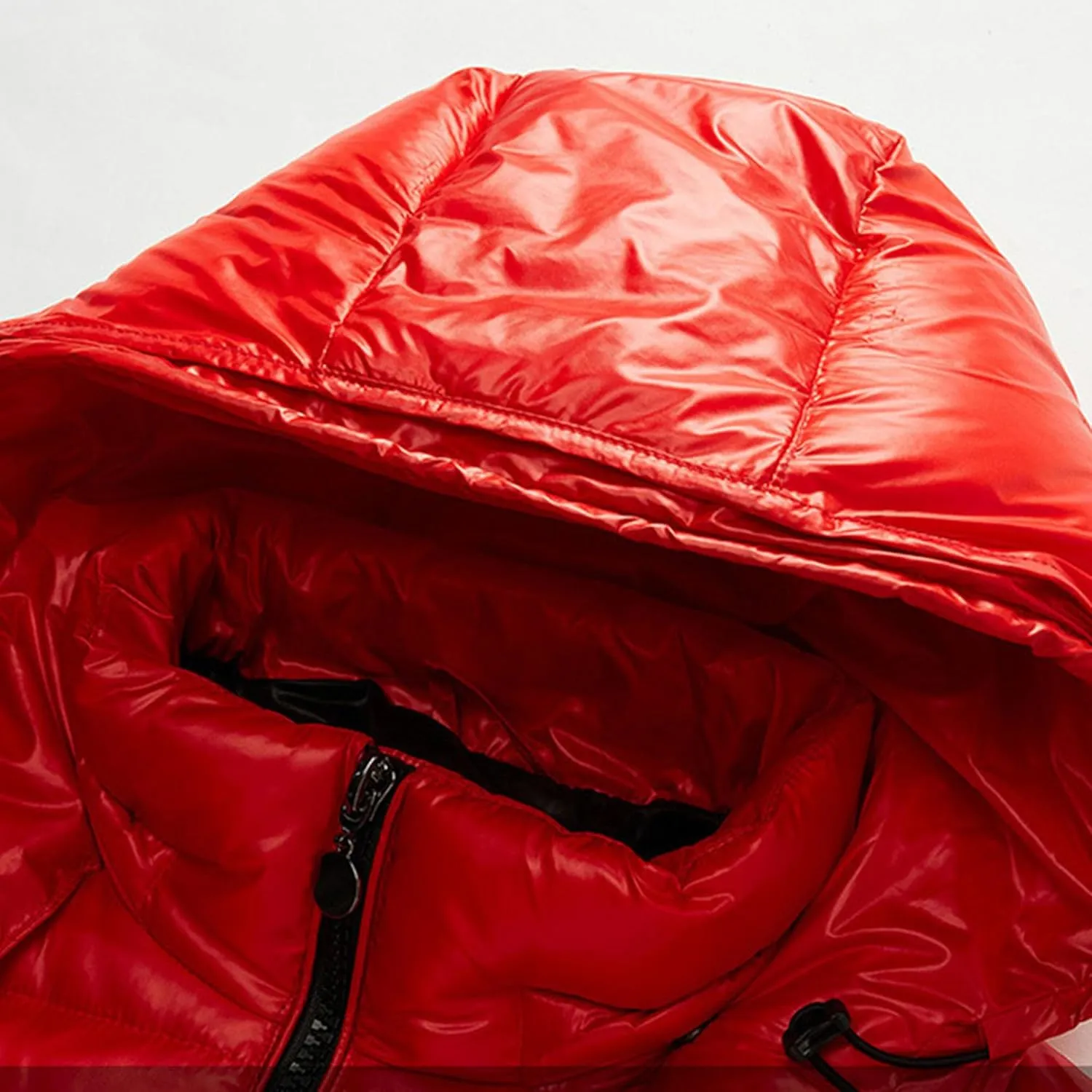 Men's Winter Shiny Puffer Jacket Waterproof Parka Outerwear Down Coat Full Zip Puffy with Hood Bomber Jackets