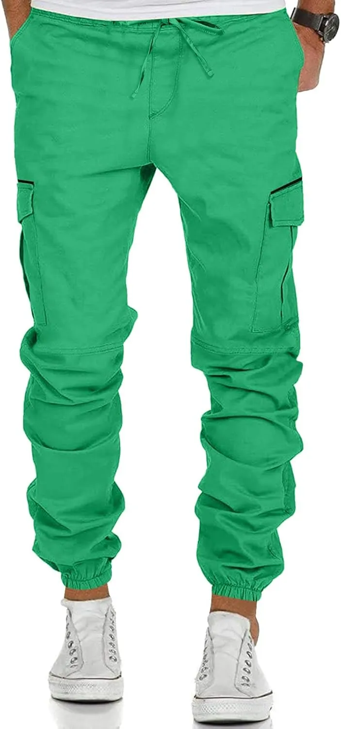 Men's Work Cargo Pants with Pockets Plus Size Drying Men's Canvas Pants Men's Cargo Pants Multi-Pocket Slim Trousers