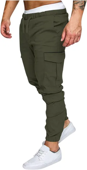 Men's Work Cargo Pants with Pockets Plus Size Drying Men's Canvas Pants Men's Cargo Pants Multi-Pocket Slim Trousers