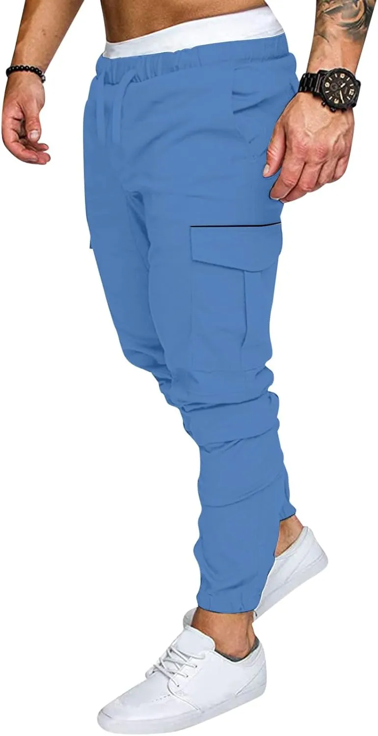 Men's Work Cargo Pants with Pockets Plus Size Drying Men's Canvas Pants Men's Cargo Pants Multi-Pocket Slim Trousers