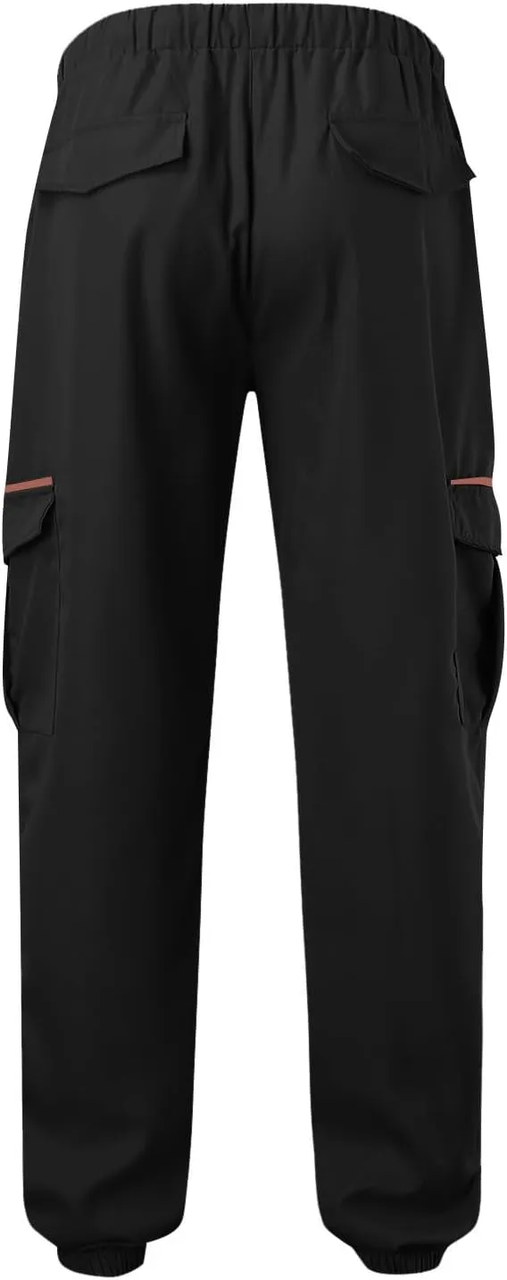 Men's Work Cargo Pants with Pockets Plus Size Drying Men's Canvas Pants Men's Cargo Pants Multi-Pocket Slim Trousers