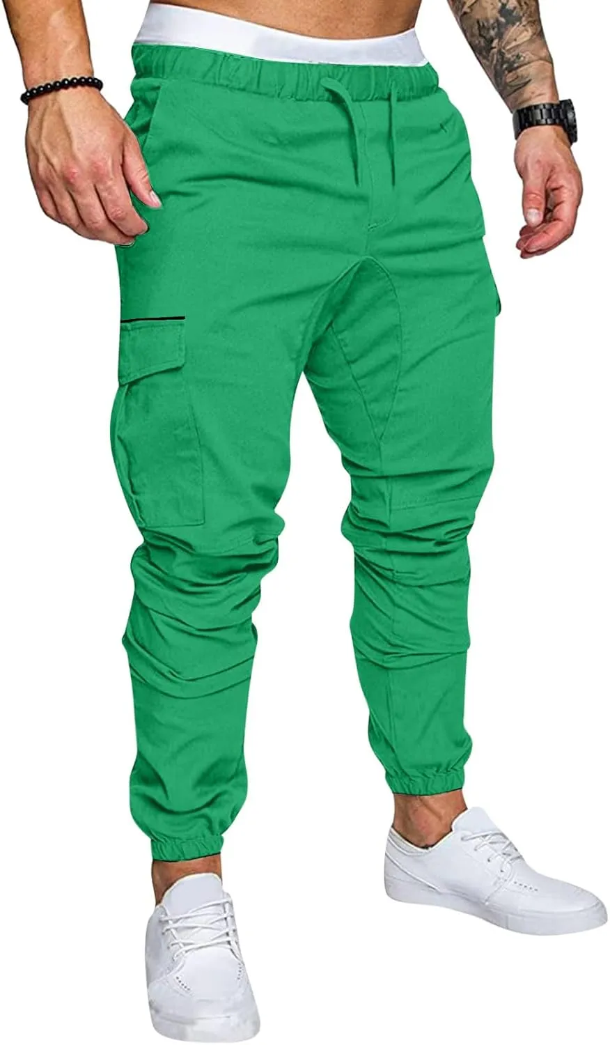 Men's Work Cargo Pants with Pockets Plus Size Drying Men's Canvas Pants Men's Cargo Pants Multi-Pocket Slim Trousers