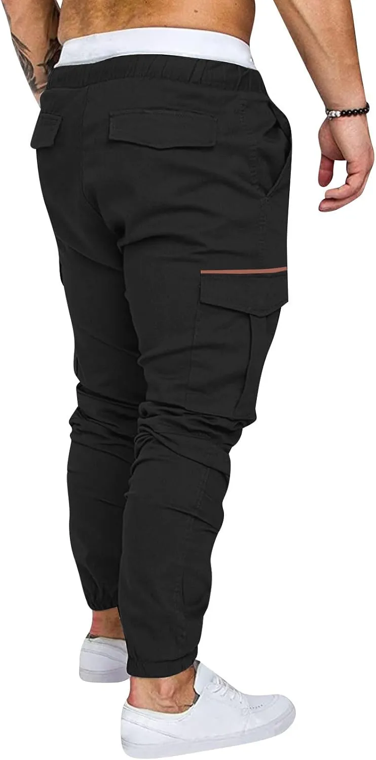 Men's Work Cargo Pants with Pockets Plus Size Drying Men's Canvas Pants Men's Cargo Pants Multi-Pocket Slim Trousers