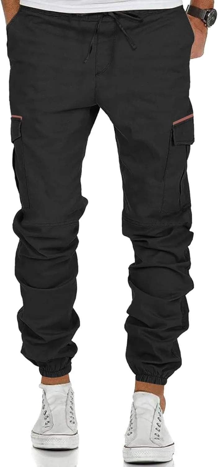 Men's Work Cargo Pants with Pockets Plus Size Drying Men's Canvas Pants Men's Cargo Pants Multi-Pocket Slim Trousers