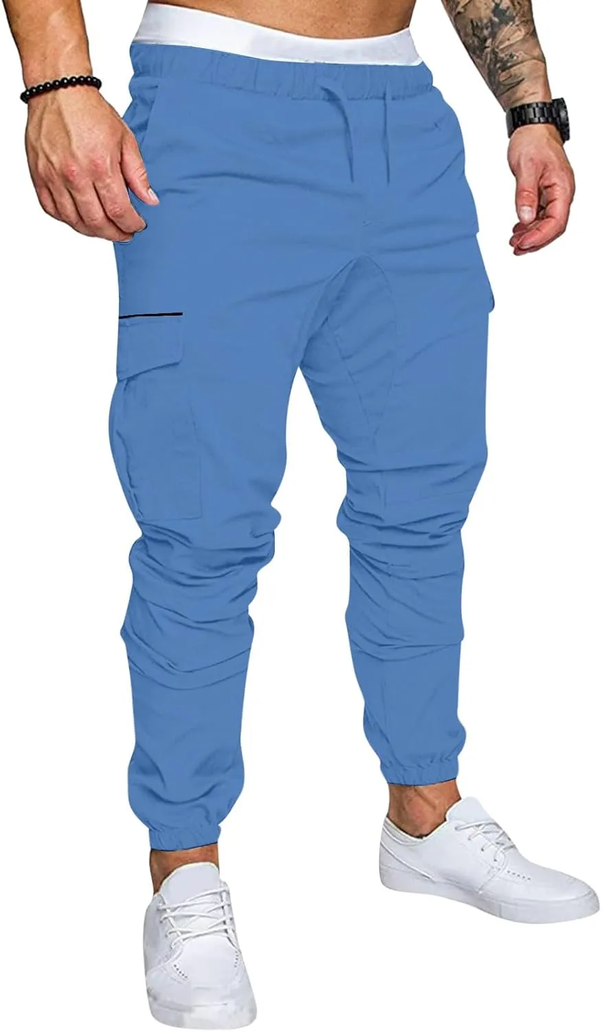 Men's Work Cargo Pants with Pockets Plus Size Drying Men's Canvas Pants Men's Cargo Pants Multi-Pocket Slim Trousers