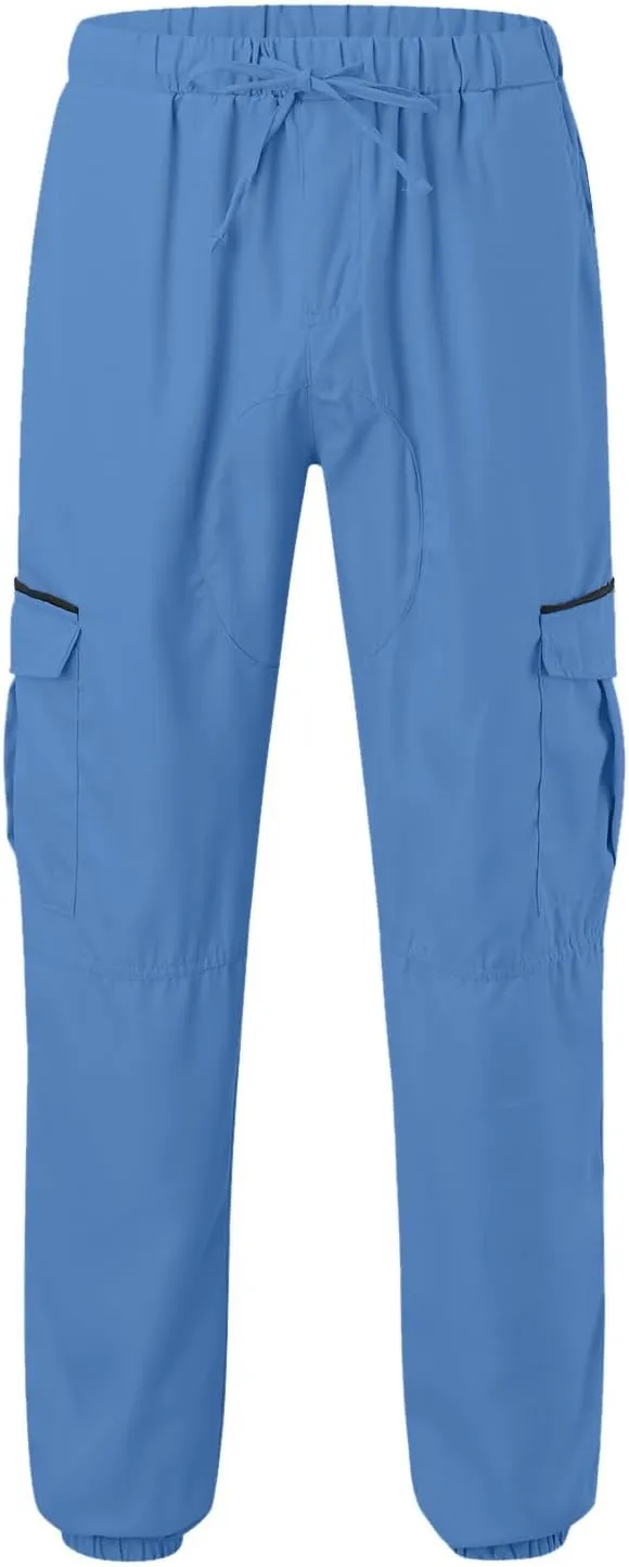 Men's Work Cargo Pants with Pockets Plus Size Drying Men's Canvas Pants Men's Cargo Pants Multi-Pocket Slim Trousers