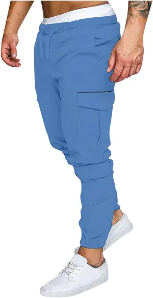 Men's Work Cargo Pants with Pockets Plus Size Drying Men's Canvas Pants Men's Cargo Pants Multi-Pocket Slim Trousers