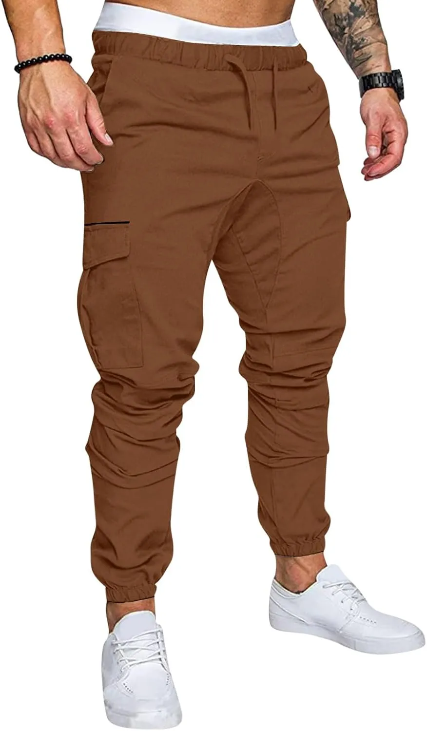Men's Work Cargo Pants with Pockets Plus Size Drying Men's Canvas Pants Men's Cargo Pants Multi-Pocket Slim Trousers