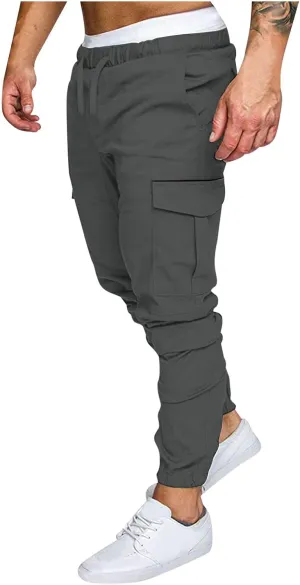 Men's Work Cargo Pants with Pockets Plus Size Drying Men's Canvas Pants Men's Cargo Pants Multi-Pocket Slim Trousers