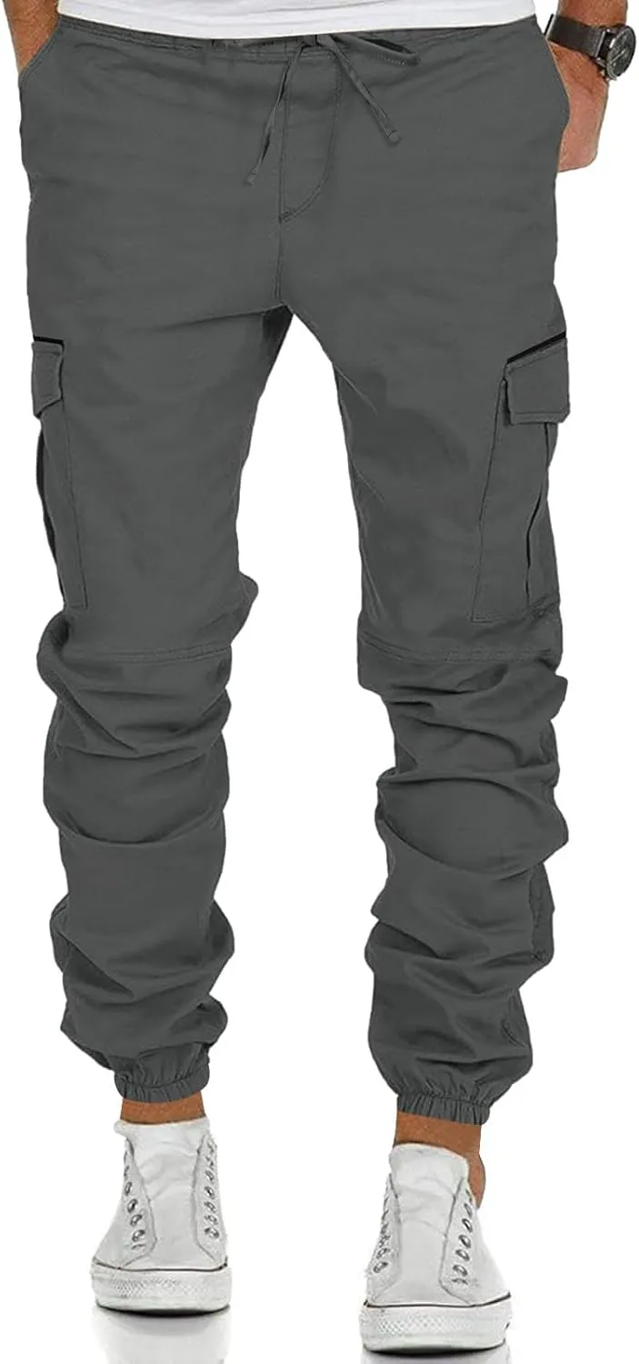 Men's Work Cargo Pants with Pockets Plus Size Drying Men's Canvas Pants Men's Cargo Pants Multi-Pocket Slim Trousers