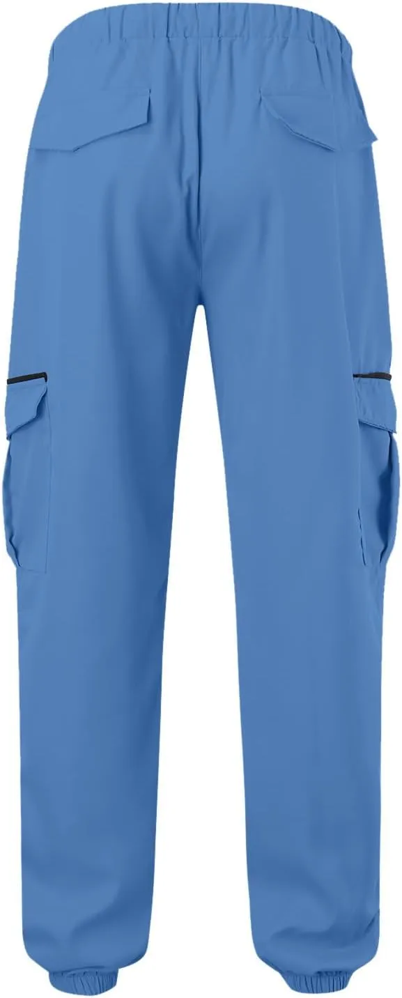 Men's Work Cargo Pants with Pockets Plus Size Drying Men's Canvas Pants Men's Cargo Pants Multi-Pocket Slim Trousers