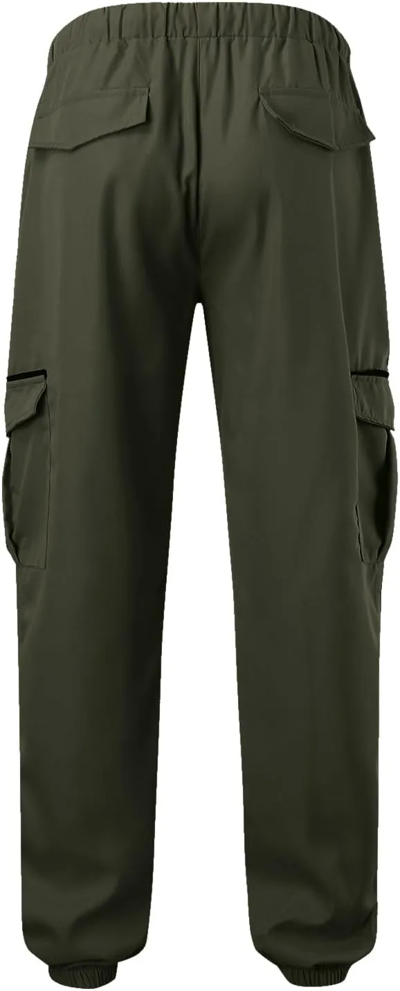 Men's Work Cargo Pants with Pockets Plus Size Drying Men's Canvas Pants Men's Cargo Pants Multi-Pocket Slim Trousers