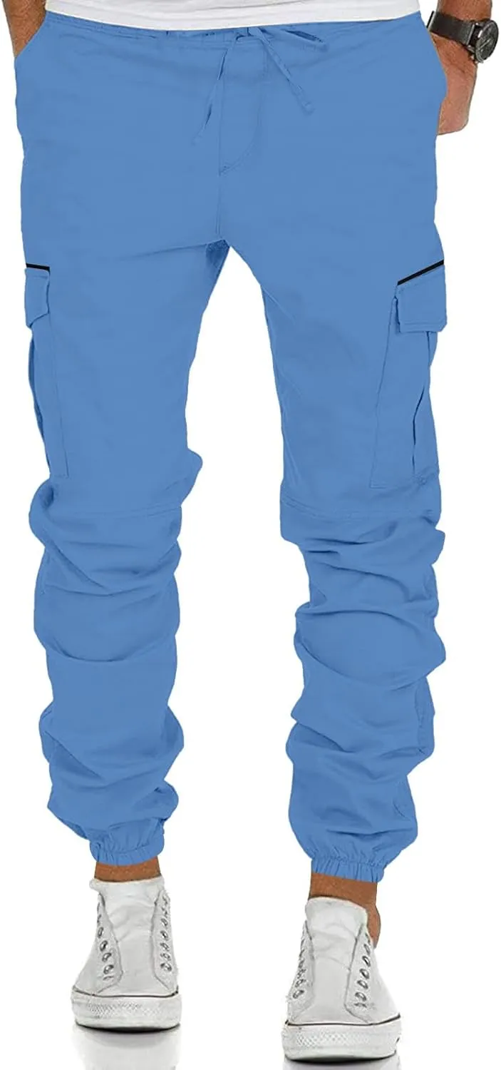 Men's Work Cargo Pants with Pockets Plus Size Drying Men's Canvas Pants Men's Cargo Pants Multi-Pocket Slim Trousers