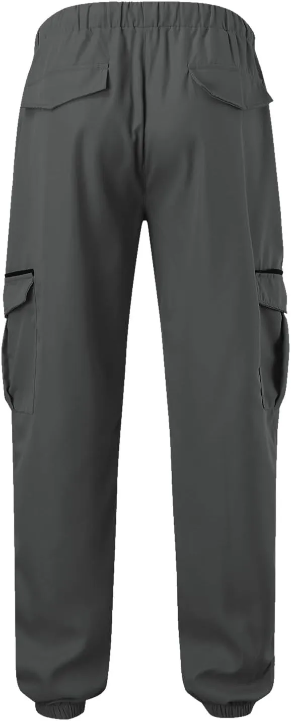 Men's Work Cargo Pants with Pockets Plus Size Drying Men's Canvas Pants Men's Cargo Pants Multi-Pocket Slim Trousers