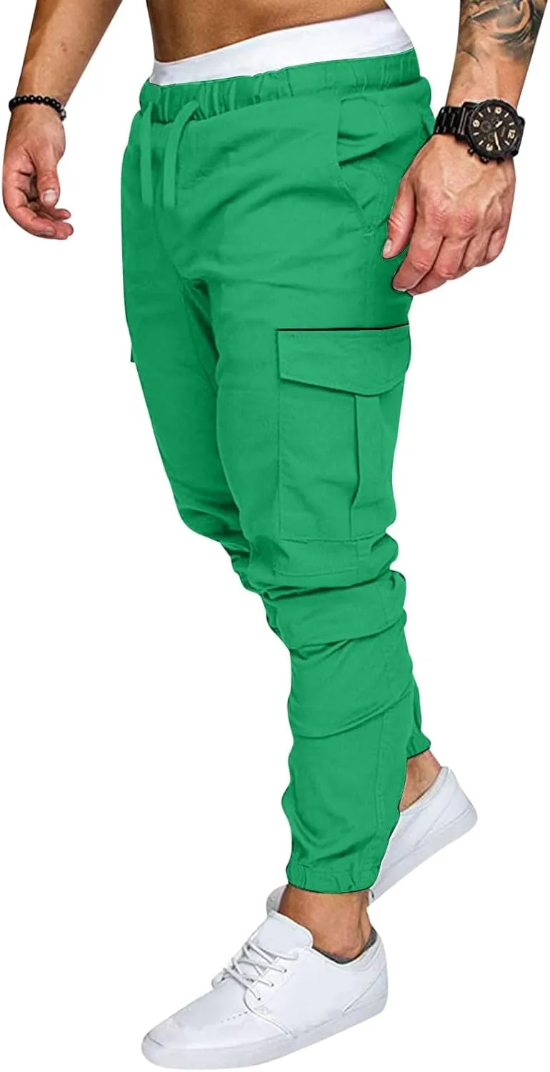 Men's Work Cargo Pants with Pockets Plus Size Drying Men's Canvas Pants Men's Cargo Pants Multi-Pocket Slim Trousers