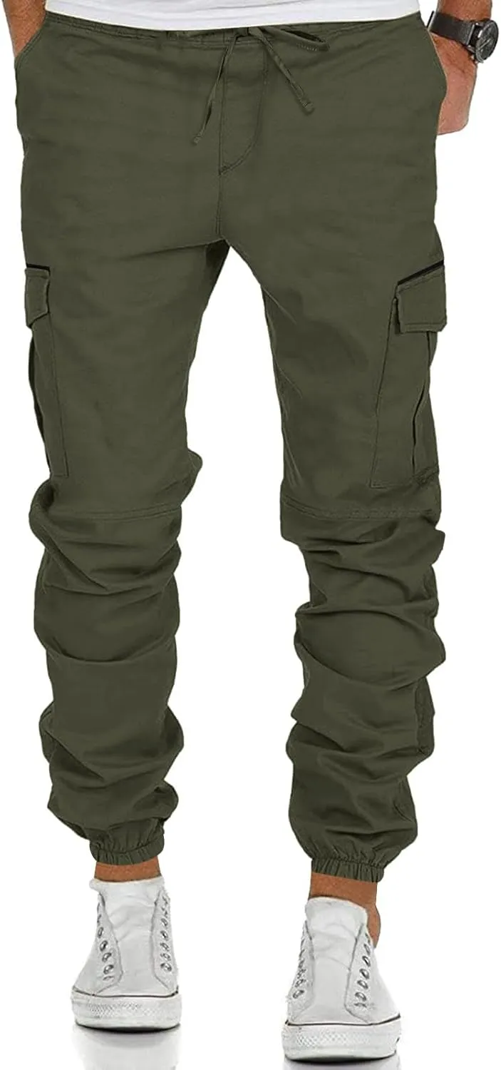 Men's Work Cargo Pants with Pockets Plus Size Drying Men's Canvas Pants Men's Cargo Pants Multi-Pocket Slim Trousers