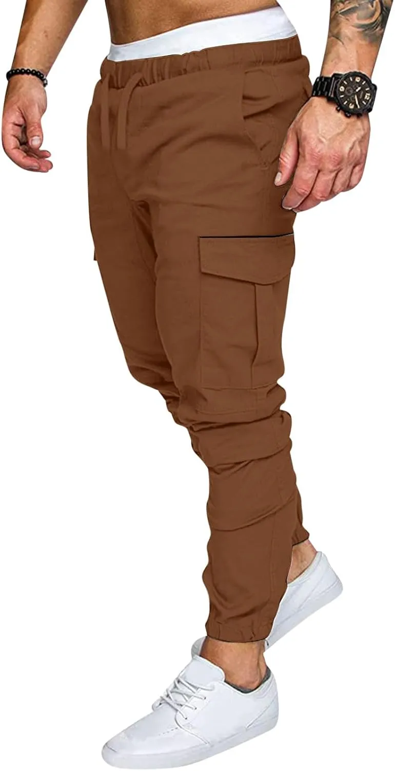 Men's Work Cargo Pants with Pockets Plus Size Drying Men's Canvas Pants Men's Cargo Pants Multi-Pocket Slim Trousers