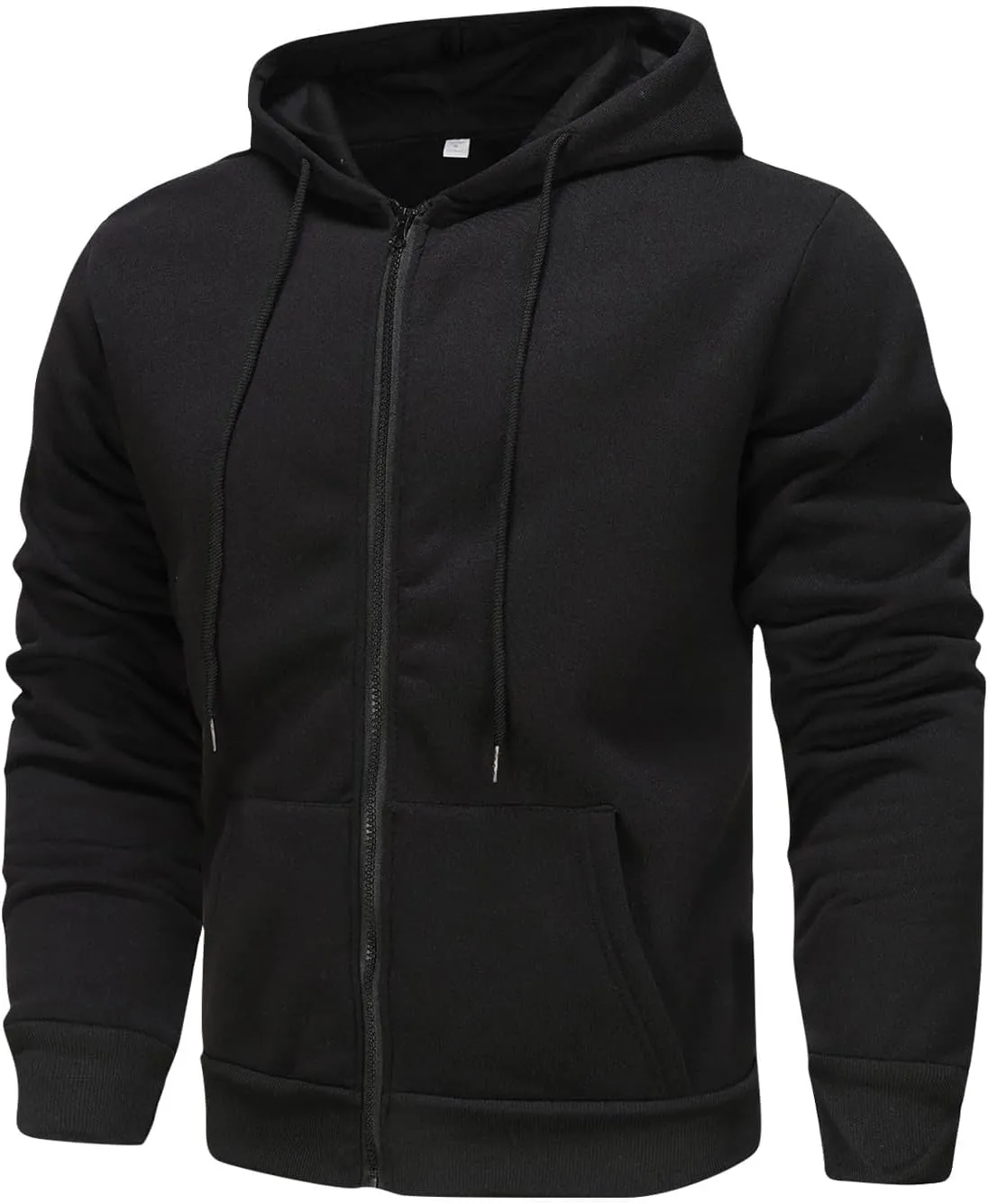 Men's Zip Up Hoodie Shirts Soft Solid Color Coat Light Trendy Long Sleeve Jacket Casual Winter Sweatershirts with Pockets