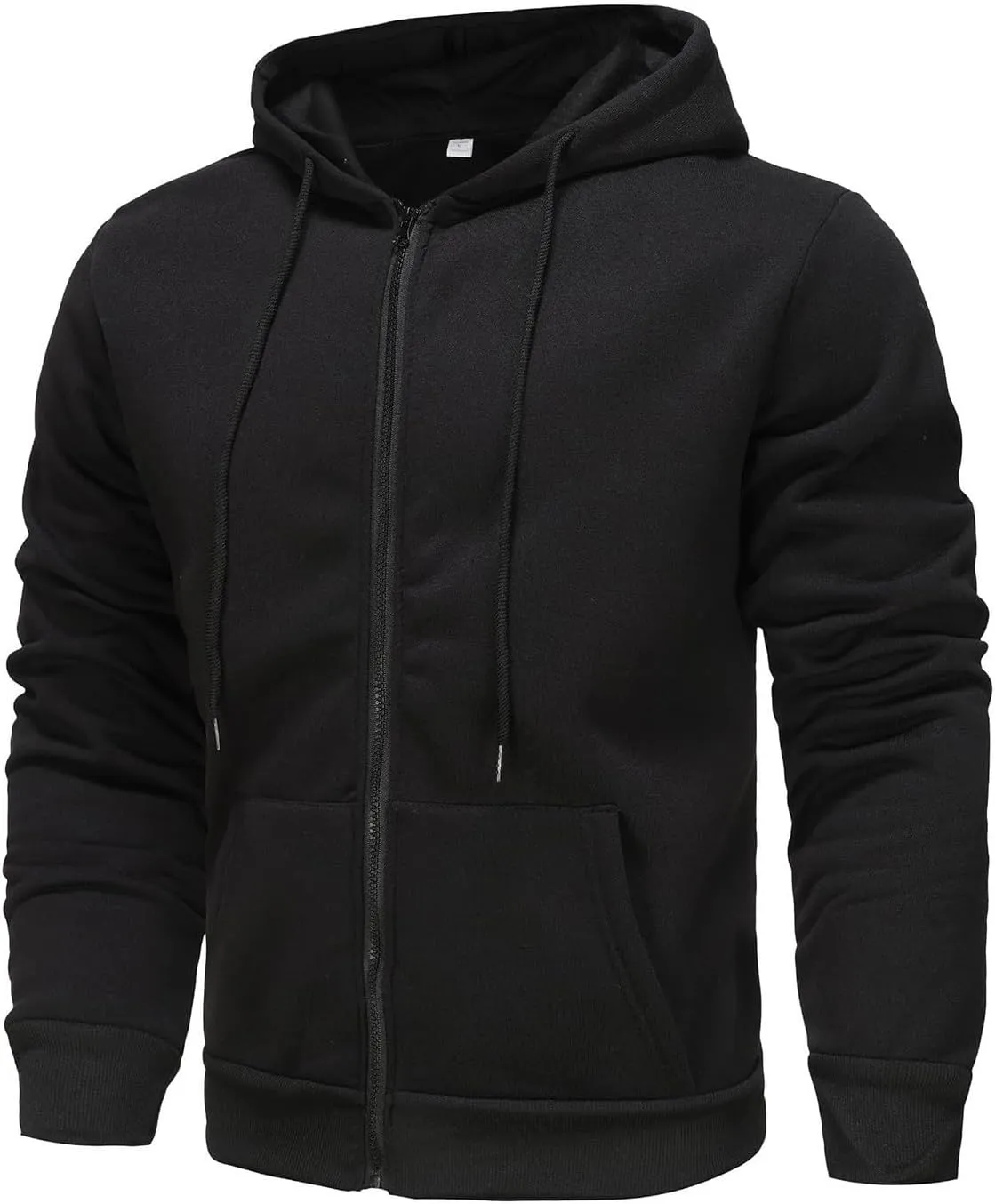 Men's Zip Up Hoodie Shirts Soft Solid Color Coat Light Trendy Long Sleeve Jacket Casual Winter Sweatershirts with Pockets