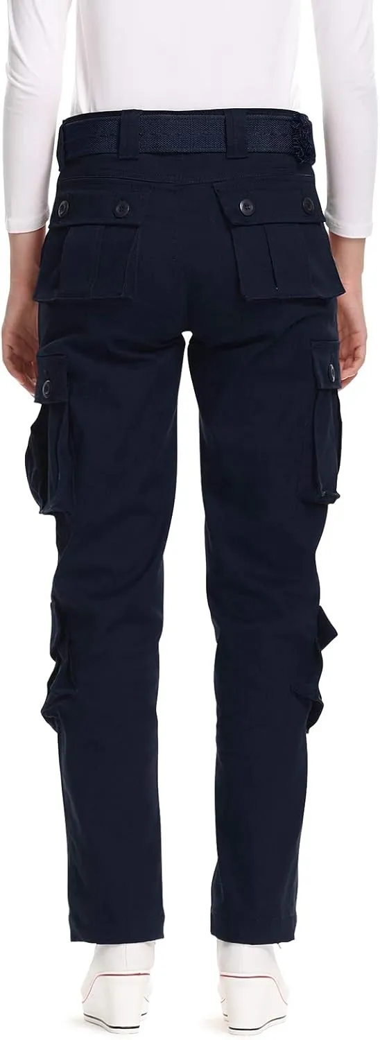 Mesinsefra Women's Cotton Casual Cargo Pants Military Army Tactical Combat Work Trousers with 8 Pockets