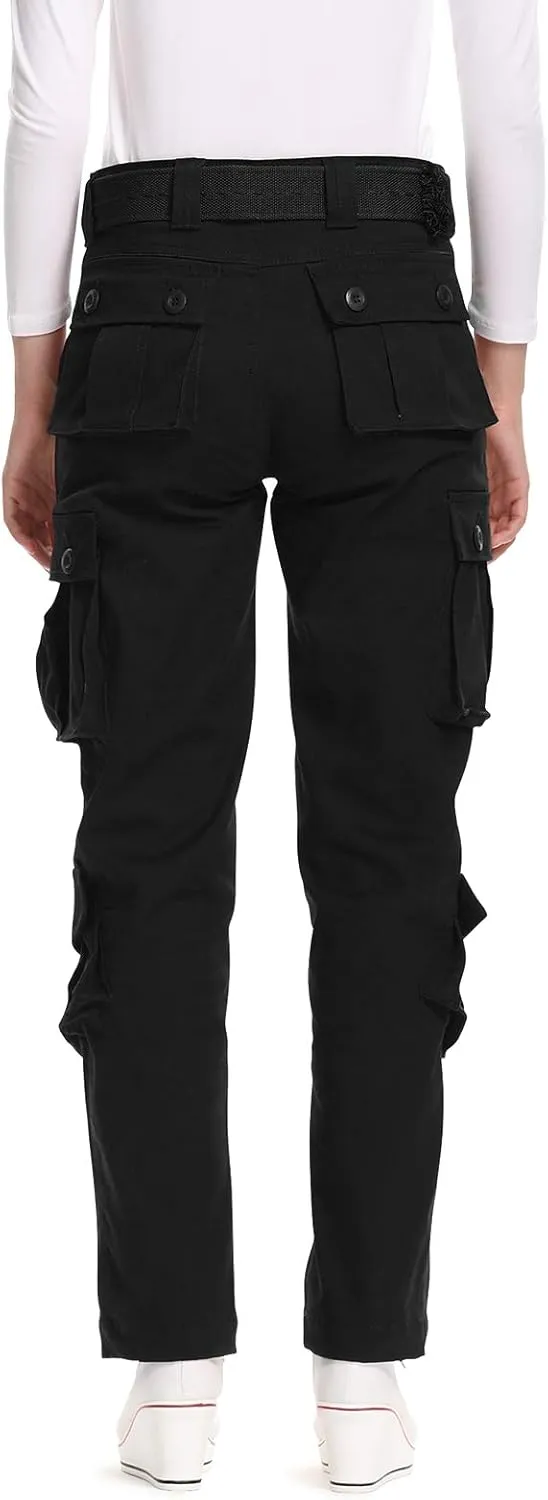 Mesinsefra Women's Cotton Casual Cargo Pants Military Army Tactical Combat Work Trousers with 8 Pockets