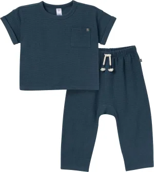 Modern Moments by Gerber Boys' Baby and Toddler Honey Comb Sweater Knit Top and Pant Set