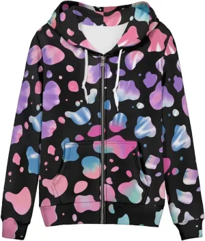 Modysero Regular Womens Zip Up Hoodies with Pocket Comfy Soft Fall Winter Plus Size Hooded Sweatshirt Ladies Sport Coat