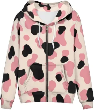 Modysero Regular Womens Zip Up Hoodies with Pocket Comfy Soft Fall Winter Plus Size Hooded Sweatshirt Ladies Sport Coat