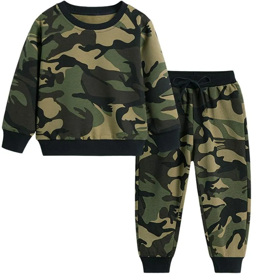 Mud Kingdom Little Boys Pants Set Long Sleeve Cute Cartoon Dinosaur Prints