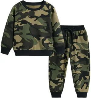 Mud Kingdom Little Boys Pants Set Long Sleeve Cute Cartoon Dinosaur Prints