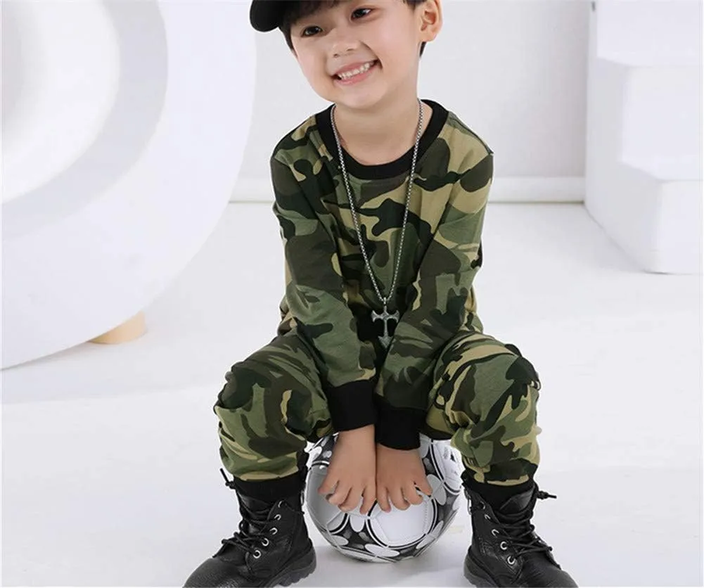 Mud Kingdom Little Boys Pants Set Long Sleeve Cute Cartoon Dinosaur Prints