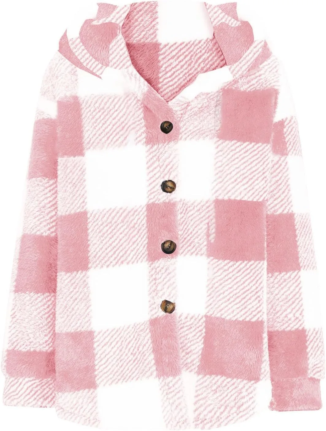 NATHGAM Men's Fleece Hooded Jacket Plaid Fuzzy Sherpa Thicken Winter Coat Fashion Plush Warm Cozy Casual Comfort Sweatshirt