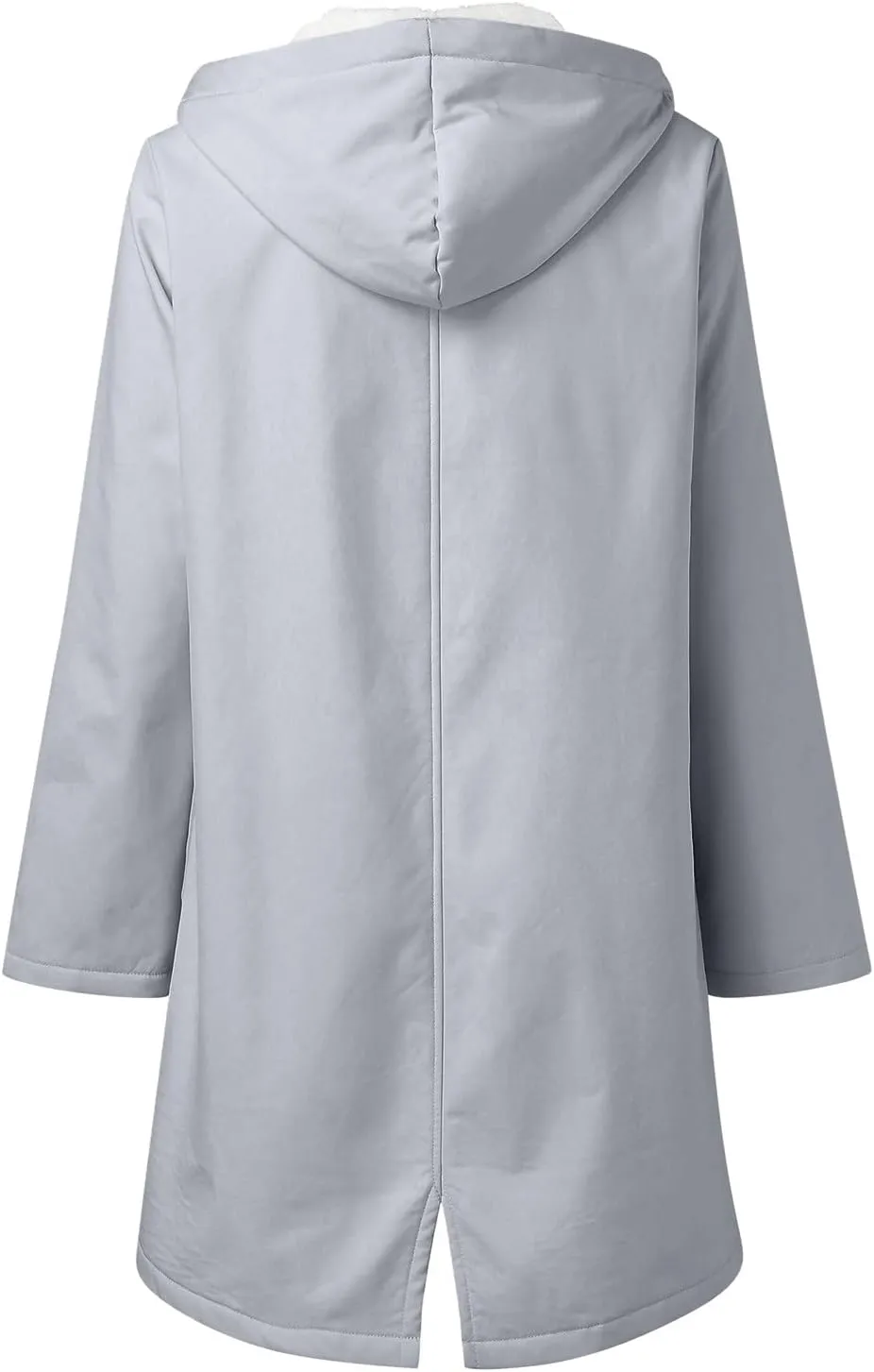 NATHGAM Women's Fleece Lined Raincoat Waterproof with Hooded Winter Comfy Soft Trench Coat Lithe Outdoor Windbreaker Jacket