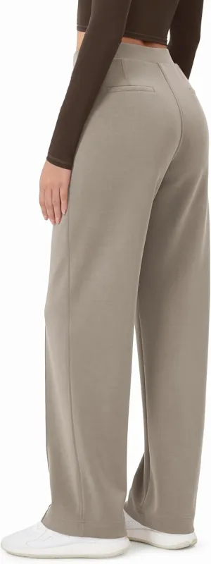 ODODOS Women's Modal Soft Classic Pants Mid Rise Pull-On Lounge Casual Work Pants with Pockets