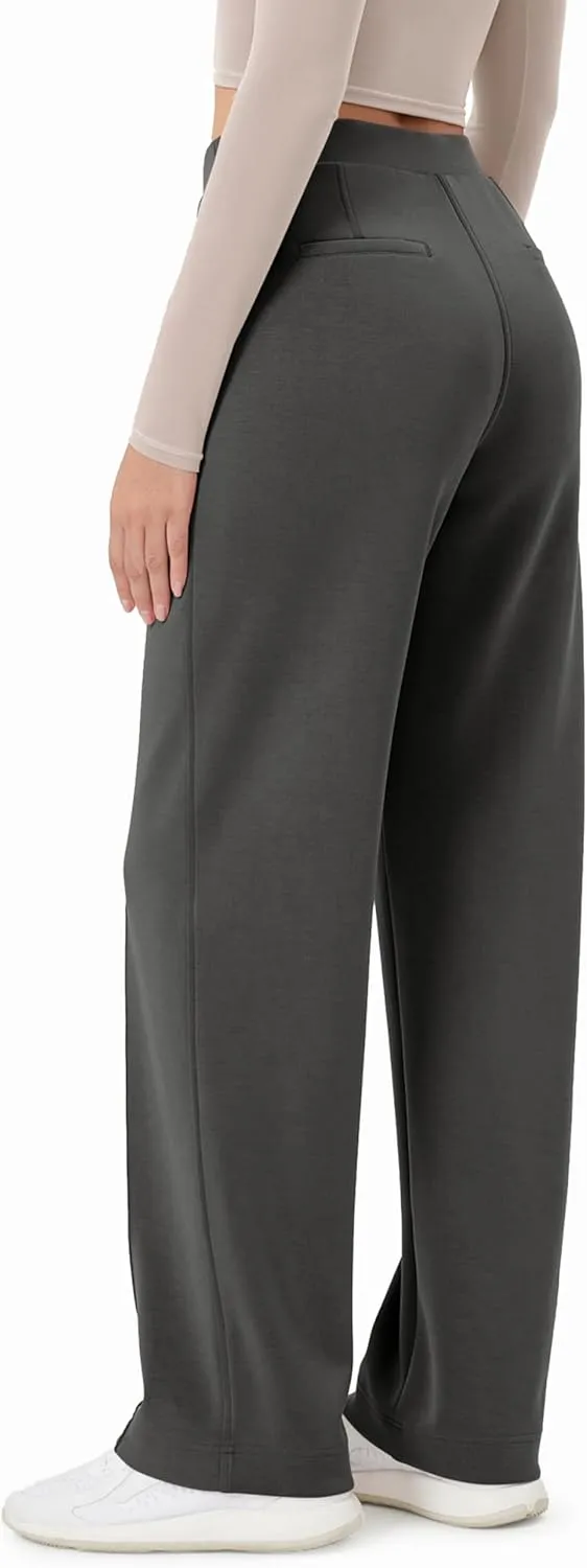 ODODOS Women's Modal Soft Classic Pants Mid Rise Pull-On Lounge Casual Work Pants with Pockets
