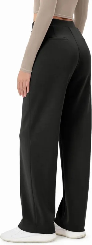 ODODOS Women's Modal Soft Classic Pants Mid Rise Pull-On Lounge Casual Work Pants with Pockets
